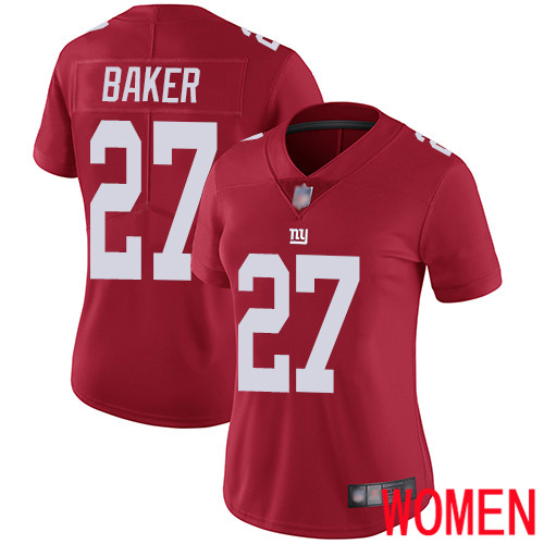 Women New York Giants #27 Deandre Baker Red Limited Red Inverted Legend Football NFL Jersey